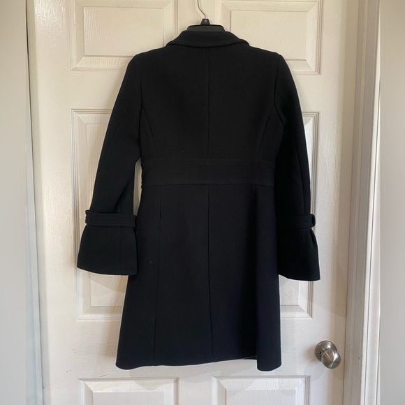 J Crew Day Coat Wool Black Mid Length Minimalist Classic Feminine Button Size 0 - Picture 9 of 16